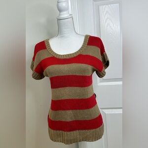 VINTAGE LIBERTY HOUSE CROCHET STRIPED TOP SIZE SMALL